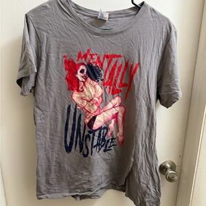 Gray Graphic T-Shirt with vintage Harley Quinn
